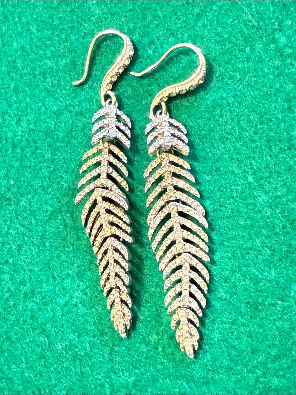 Gold Leaf Drop Earrings - Elegant Women's Jewelry